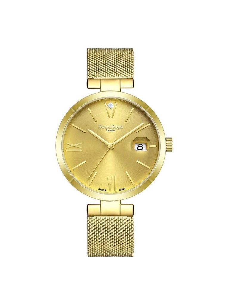 Nwt Swan  Edgar Pastel Automatic Gold Dial Ladies Watch